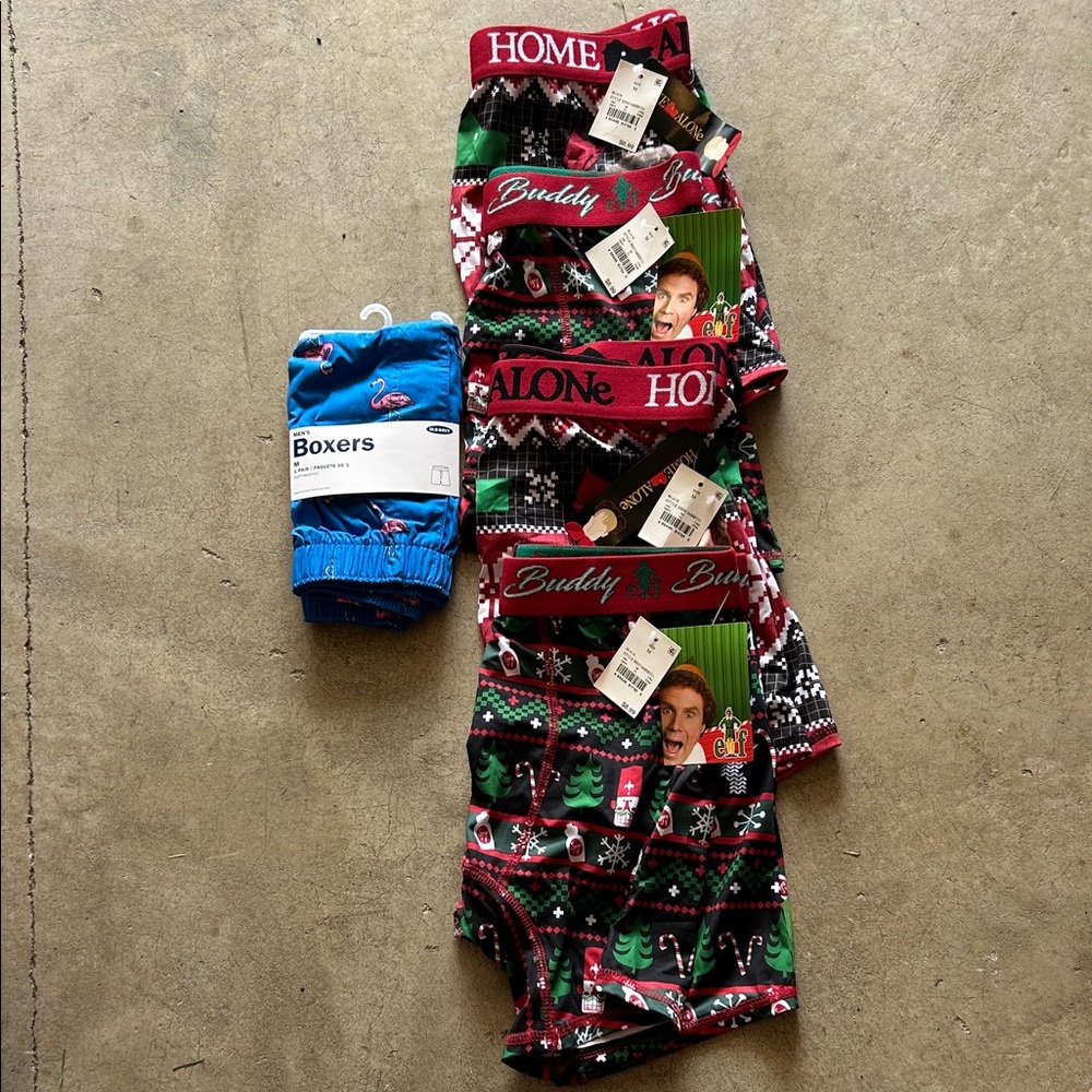 Christmas Boxer Briefs - Black and Red